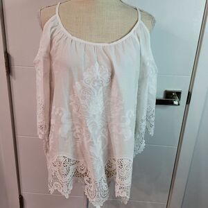 Valerie Khalfon Paris Caribe Cold Shoulder Blouse Size 40/L
